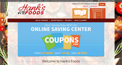Desktop Screenshot of hanksfoods.com