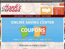 Tablet Screenshot of hanksfoods.com